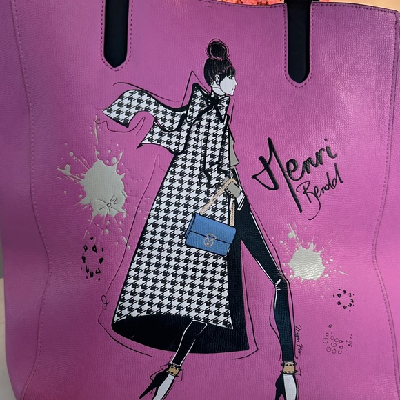Henri Bendel Pink Fashion Illustration Tote - Picture 3 of 8